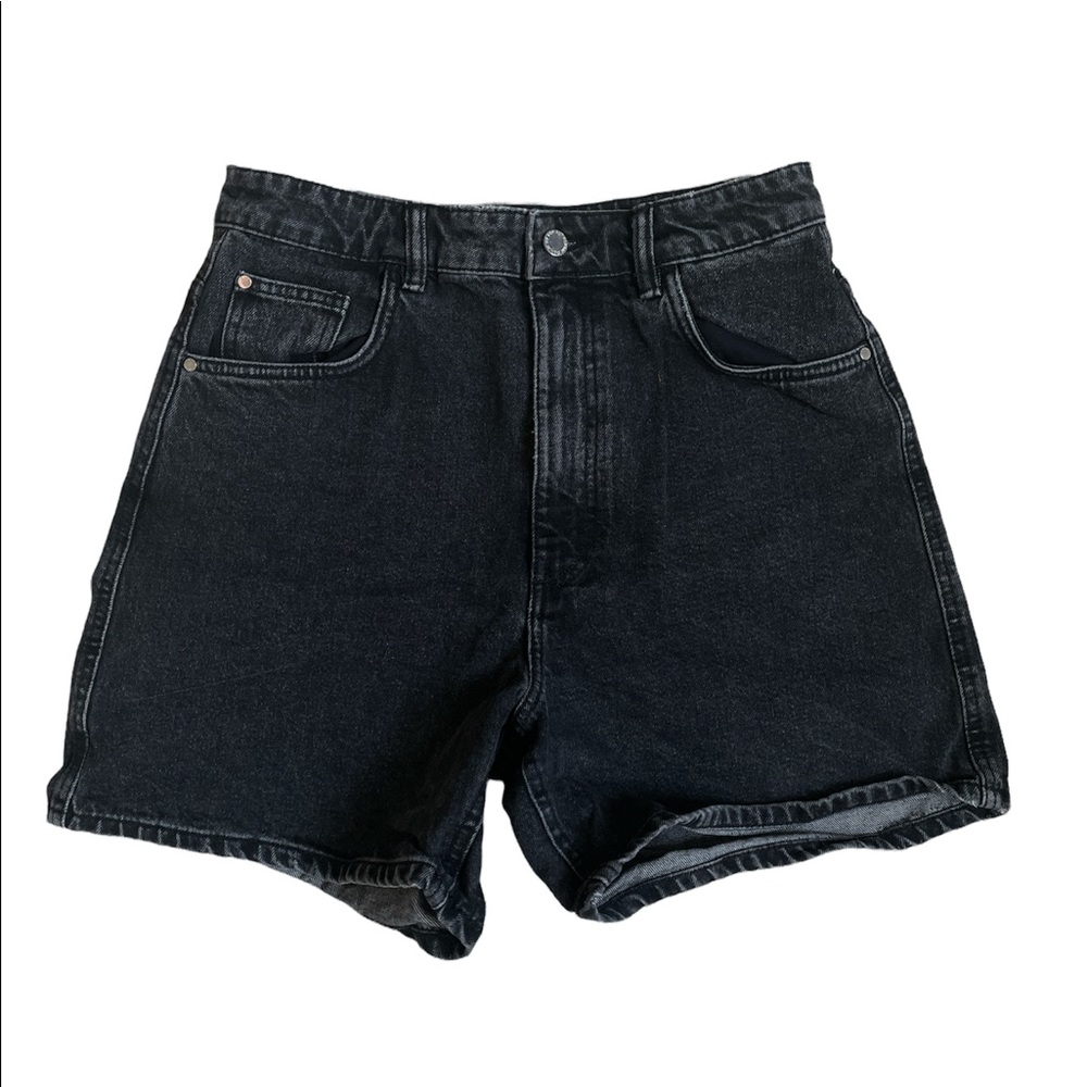 ZARA TRF Mom Black Denim Shorts